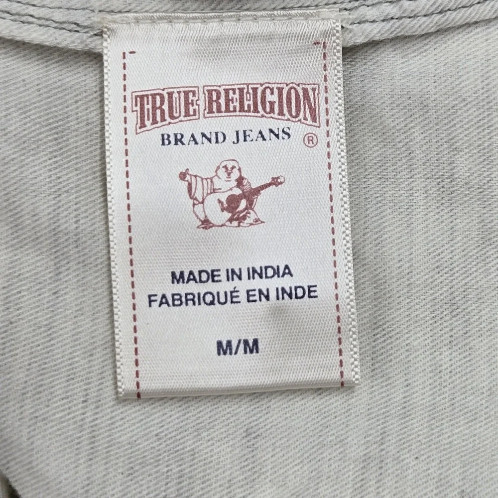 True Religion Men Button Up Shirt M/M Beige Casual Shirt Long Sleeve